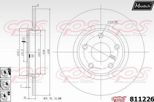 Maxtech 811226.6880 - Гальмівний диск autocars.com.ua