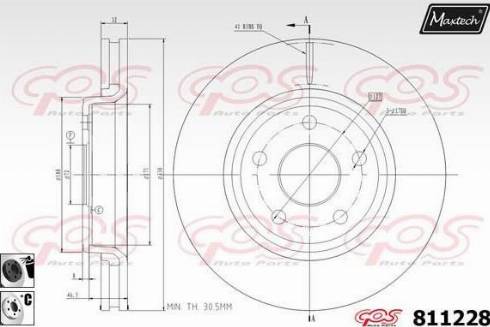 Maxtech 811228.6060 - Гальмівний диск autocars.com.ua