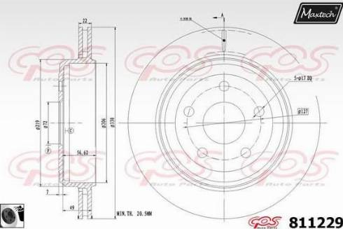 Maxtech 811229.0060 - Гальмівний диск autocars.com.ua