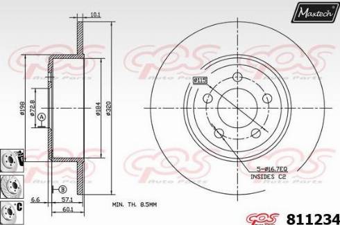 Maxtech 811234.6880 - Гальмівний диск autocars.com.ua