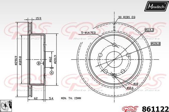 Maxtech 811234 - Гальмівний диск autocars.com.ua