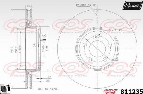 Maxtech 811235.0060 - Гальмівний диск autocars.com.ua