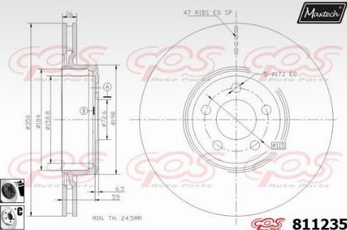 Maxtech 811235.6060 - Гальмівний диск autocars.com.ua