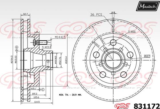 Maxtech 811240 - Гальмівний диск autocars.com.ua