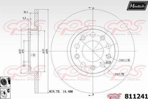 Maxtech 811241.6060 - Гальмівний диск autocars.com.ua