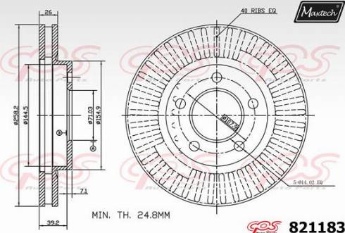 Maxtech 821183.0000 - Гальмівний диск autocars.com.ua