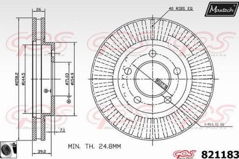 Maxtech 821183.0060 - Гальмівний диск autocars.com.ua