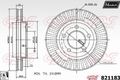 Maxtech 821183.0080 - Гальмівний диск autocars.com.ua