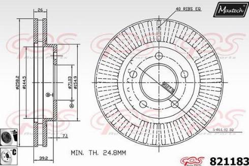 Maxtech 821183.6060 - Гальмівний диск autocars.com.ua