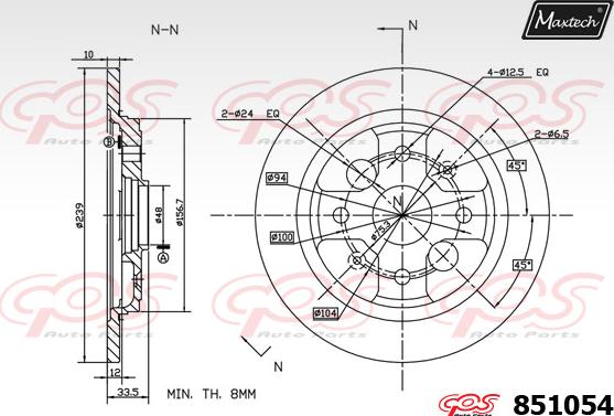 Maxtech 821183 - Гальмівний диск autocars.com.ua