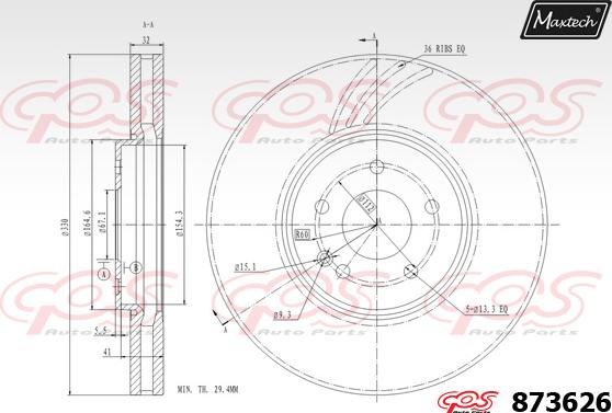 Maxtech 821258 - Гальмівний диск autocars.com.ua