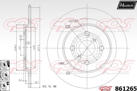 Maxtech 821265 - Гальмівний диск autocars.com.ua