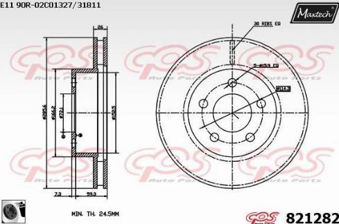 Maxtech 821282.0060 - Гальмівний диск autocars.com.ua