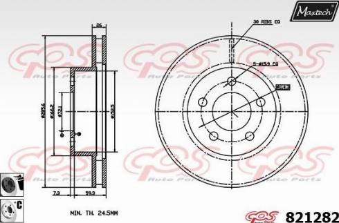 Maxtech 821282.6060 - Гальмівний диск autocars.com.ua