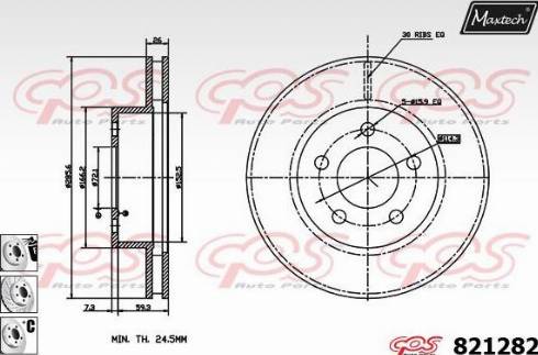 Maxtech 821282.6880 - Гальмівний диск autocars.com.ua