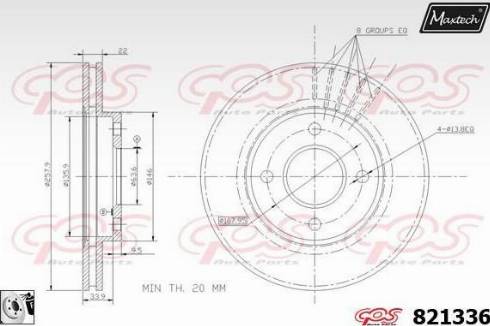 Maxtech 821336.0080 - Тормозной диск autodnr.net