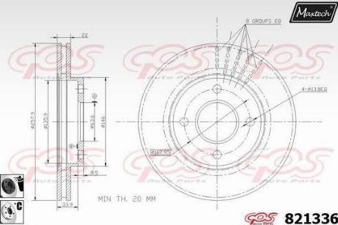 Maxtech 821336.6060 - Тормозной диск autodnr.net