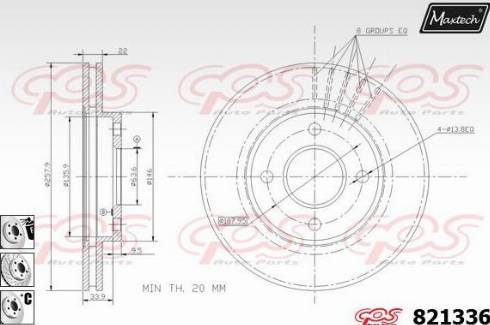 Maxtech 821336.6880 - Гальмівний диск autocars.com.ua