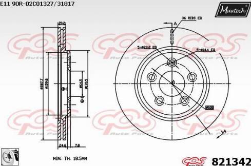 Maxtech 821342.0080 - Гальмівний диск autocars.com.ua