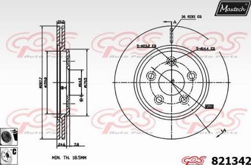 Maxtech 821342.6060 - Гальмівний диск autocars.com.ua