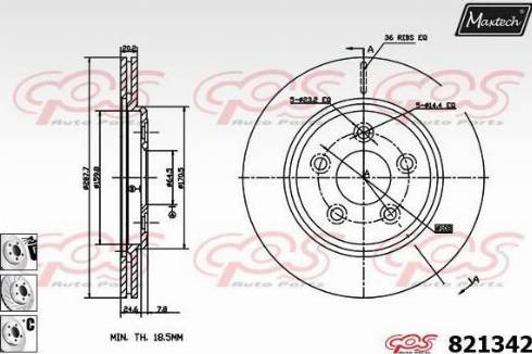 Maxtech 821342.6880 - Гальмівний диск autocars.com.ua