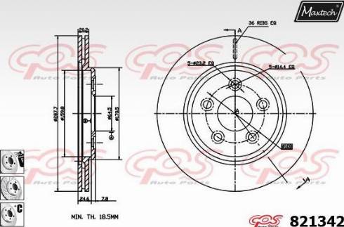 Maxtech 821342.6980 - Гальмівний диск autocars.com.ua