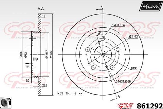 Maxtech 827002 - Гальмівний диск autocars.com.ua