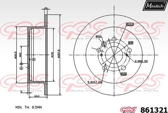 Maxtech 827003 - Гальмівний диск autocars.com.ua