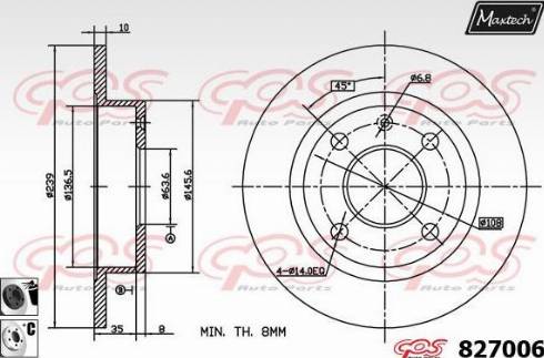 Maxtech 827006.6060 - Гальмівний диск autocars.com.ua