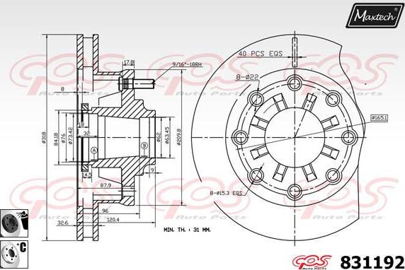 Maxtech 827010 - Гальмівний диск autocars.com.ua