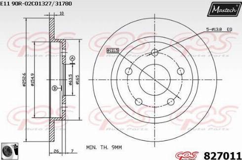 Maxtech 827011.0060 - Гальмівний диск autocars.com.ua