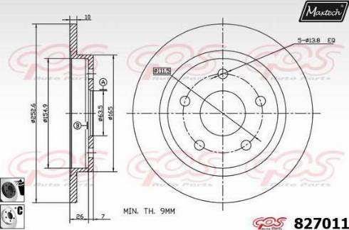 Maxtech 827011.6060 - Гальмівний диск autocars.com.ua