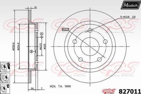 Maxtech 827011.6880 - Гальмівний диск autocars.com.ua