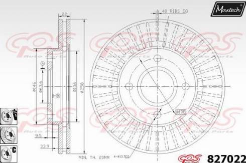 Maxtech 827022.6880 - Гальмівний диск autocars.com.ua