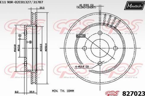 Maxtech 827023.0000 - Гальмівний диск autocars.com.ua