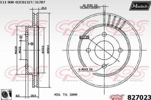 Maxtech 827023.0060 - Гальмівний диск autocars.com.ua