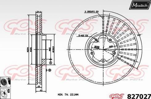 Maxtech 827027.6060 - Гальмівний диск autocars.com.ua