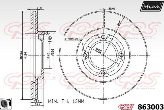 Maxtech 827027 - Гальмівний диск autocars.com.ua