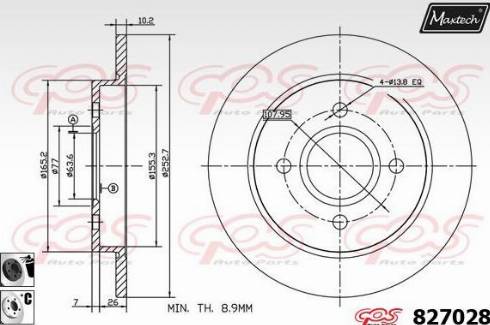 Maxtech 827028.6060 - Гальмівний диск autocars.com.ua