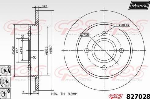 Maxtech 827028.6880 - Гальмівний диск autocars.com.ua