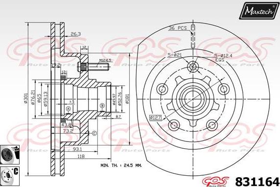 Maxtech 827029 - Гальмівний диск autocars.com.ua