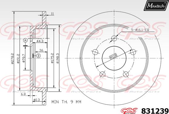 Maxtech 827038 - Гальмівний диск autocars.com.ua