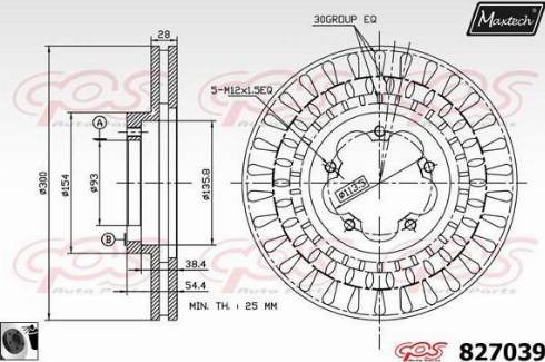 Maxtech 827039.0060 - Гальмівний диск autocars.com.ua