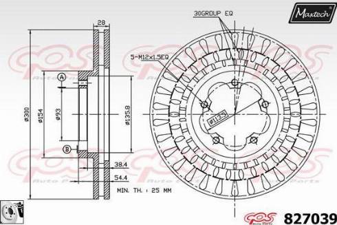 Maxtech 827039.0080 - Гальмівний диск autocars.com.ua