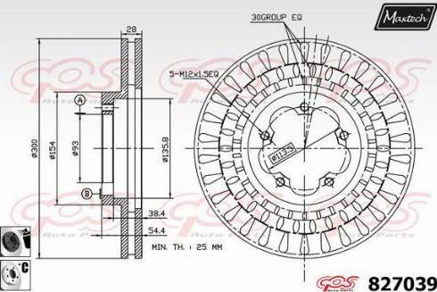 Maxtech 827039.6060 - Гальмівний диск autocars.com.ua