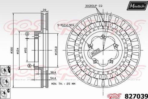 Maxtech 827039.6880 - Гальмівний диск autocars.com.ua