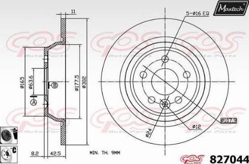 Maxtech 827044.6060 - Гальмівний диск autocars.com.ua