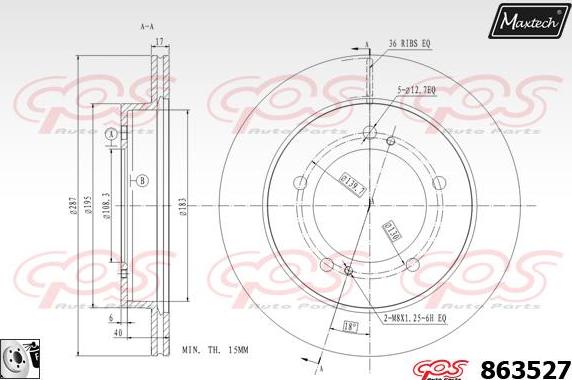 Maxtech 827044 - Гальмівний диск autocars.com.ua