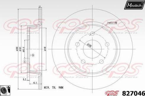 Maxtech 827046.0060 - Гальмівний диск autocars.com.ua