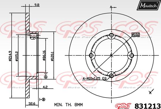 Maxtech 827051 - Гальмівний диск autocars.com.ua